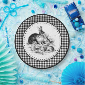 Rabbit Gingham Pappteller (Party)