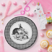 Rabbit Gingham Pappteller (Party)