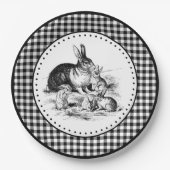 Rabbit Gingham Pappteller (Vorderseite)