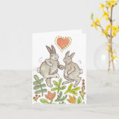 Rabbit Glückwunschkarte Karte (Gelbe Blume)