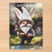 Rabbit Gnome Egg Basket Easter Brunch Acryleinladungen (Vorderseite)