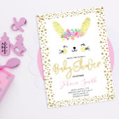 Rabbit Gold Confetti Kinderdusche Einladung