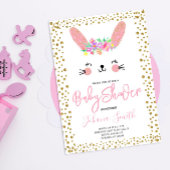 Rabbit Gold Confetti Kinderdusche Einladung