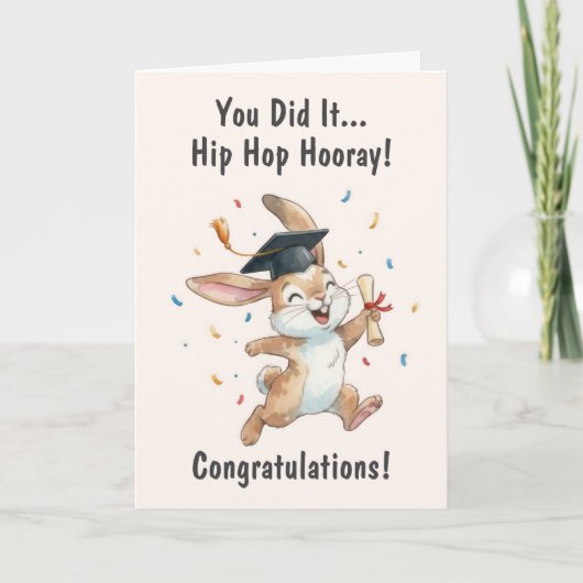 Rabbit Graduation Card Karte (Vorderseite)