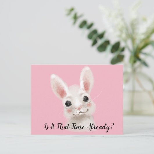 Rabbit Greetings Postkarte (Stehend Vorderseite)