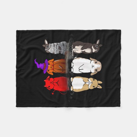 Rabbit Halloween Reflect Rabbit Halloween Mirror B Fleecedecke (Vorderseite (Horizontal))