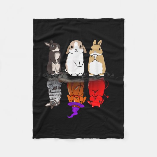 Rabbit Halloween Reflect Rabbit Halloween Mirror B Fleecedecke (Vorderseite)
