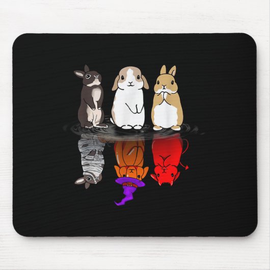 Rabbit Halloween Reflect Rabbit Halloween Mirror B Mousepad (Vorne)