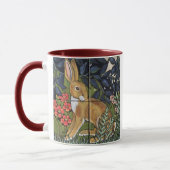 Rabbit Hare in Forest William Morris Style Tasse (Links)