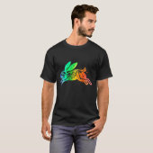 Rabbit Hare Skeleton Jumping Colorful Esoteric Lin T-Shirt (Vorne ganz)