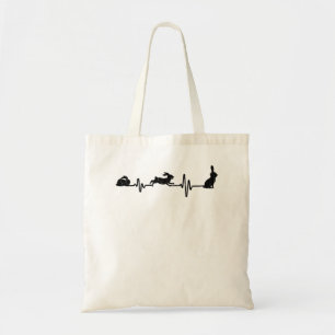 Rabbit Heartbeat Funny Graphic Bunny Premium Tragetasche