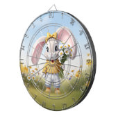 Rabbit holding bouquet of white daisies dartscheibe (Vorderseite rechts)