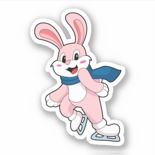 Rabbit Ice Skaten Ice Skate Aufkleber (Vorderseite)