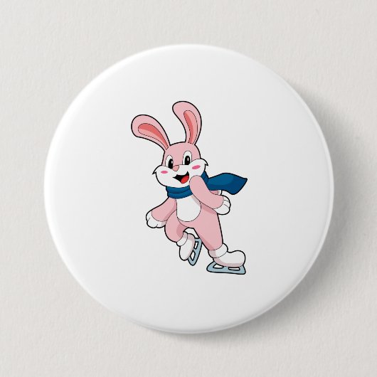 Rabbit Ice Skaten Ice Skate Button (Vorderseite)