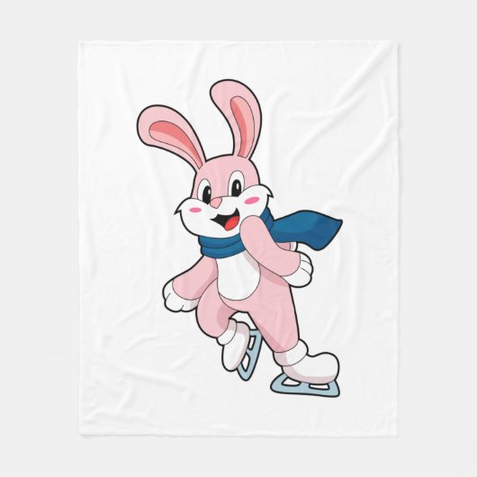 Rabbit Ice Skaten Ice Skate Fleecedecke (Vorderseite)