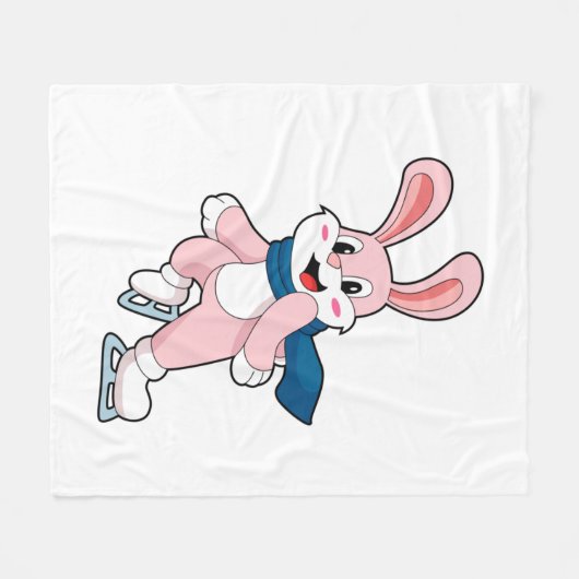 Rabbit Ice Skaten Ice Skate Fleecedecke (Vorderseite (Horizontal))
