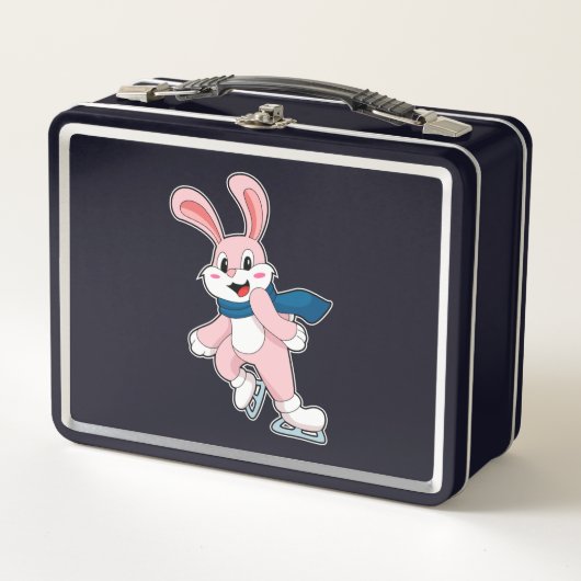 Rabbit Ice Skaten Ice Skate Metall Brotdose (Vorderseite)