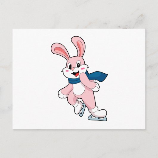 Rabbit Ice Skaten Ice Skate Postkarte (Vorderseite)
