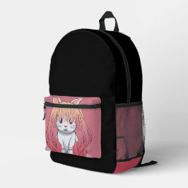 Rabbit in a Wig Bedruckter Rucksack