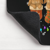 Rabbit In Christmas Socks Lights Rabbit Xmas Mousepad (Ecke)