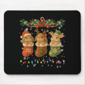 Rabbit In Christmas Socks Lights Rabbit Xmas Mousepad (Vorne)