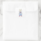 RABBIT IN OVERALLEN QUADRATISCHER AUFKLEBER (Tasche)