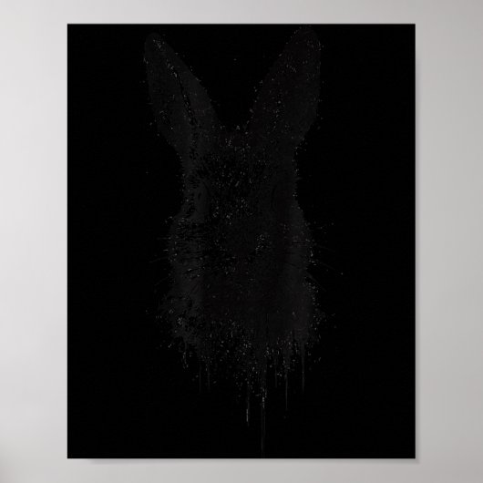 Rabbit Ink Art Nge Edgy Forest Wildlife Rtrait Bun Poster (Vorne)