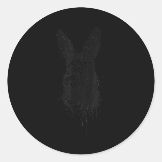 Rabbit Ink Art Nge Edgy Forest Wildlife Rtrait Bun Runder Aufkleber (Vorderseite)