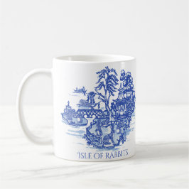 Rabbit Island Blue Willow Whimsical Asian Muster Kaffeetasse