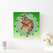 Rabbit Kokopelli Quadratische Wanduhr (Zuhause)