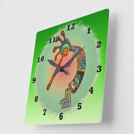 Rabbit Kokopelli Quadratische Wanduhr (Winkel)