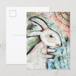 Rabbit-Kunst primitiv Postkarte