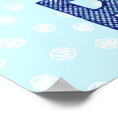 Rabbit Letter R Blue Dots für das Kinderzimmer von Poster (Ecke)