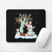 Rabbit Lights Xmas Tree Funny Dabbing Rabbit Chris Mousepad (Mit Mouse)