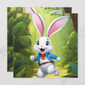 Rabbit Logo Black Guest Book Menükarte (Vorne/Hinten)