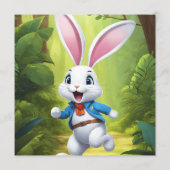 Rabbit Logo Black Guest Book Menükarte (Rückseite)