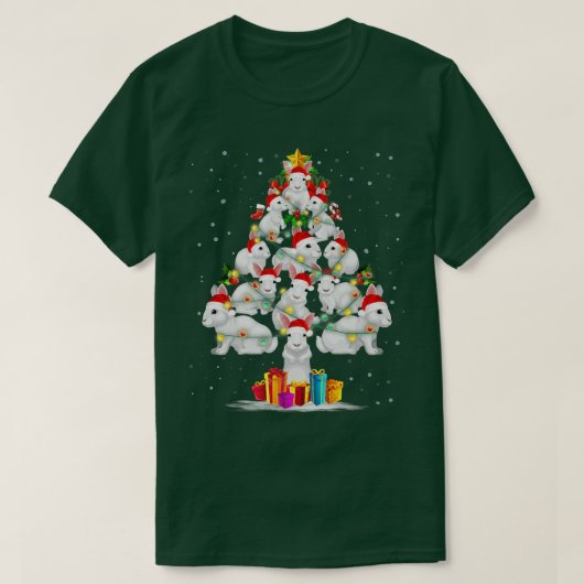 Rabbit Love Christmas Tree Light Hat Snow Santa Xm T-Shirt (Design vorne)