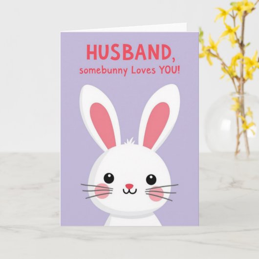Rabbit Love Note Card Karte (Gelbe Blume)