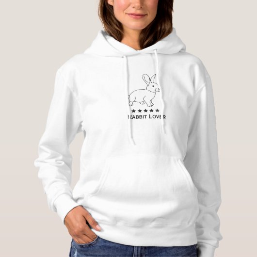 Rabbit Lover, einfaches Design Hoodie (Vorderseite)