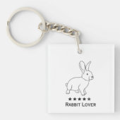 Rabbit Lover, einfaches Design Schlüsselanhänger (Vorderseite)