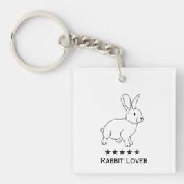 Rabbit Lover, einfaches Design Schlüsselanhänger