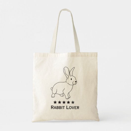 Rabbit Lover, einfaches Design Tragetasche (Rückseite)
