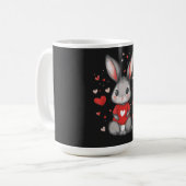 Rabbit Lover Heart Girl Kaffeetasse (Vorderseite Links)