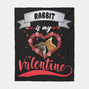 Rabbit Lover   Kaninchen ist mein Valentine Fleecedecke