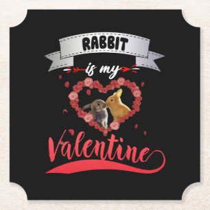 Rabbit Lover Kaninchen ist mein Valentine Untersetzer