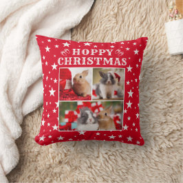 Rabbit Lover's Custom Happy Weihnachten Drei Foto Kissen