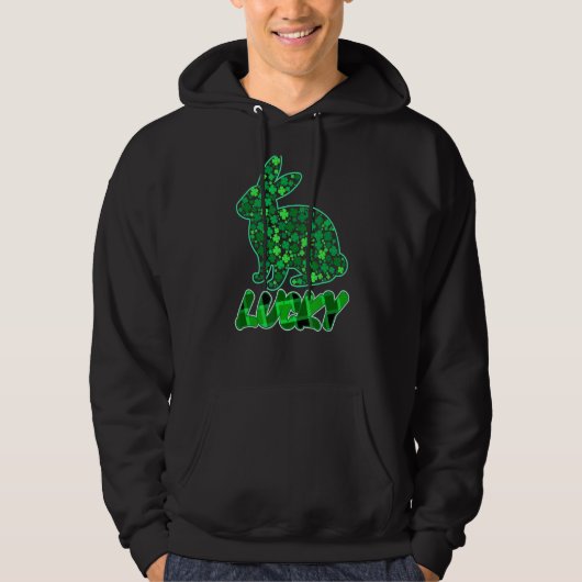 Rabbit Lucky Buffallo Sham Rocked Green St Patrick Hoodie (Vorderseite)