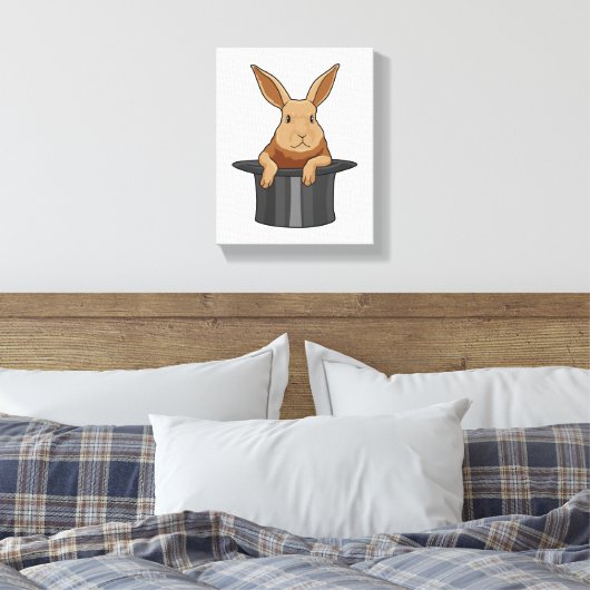 Rabbit Magician Magician Hut Leinwanddruck (Insitu (Schlafzimmer))