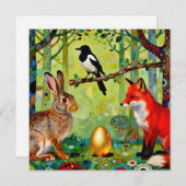 Rabbit, Magpie, Fox and “The Forest’s Secret”  Dankeskarte (Vorne/Hinten)
