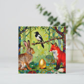 Rabbit, Magpie, Fox and “The Forest’s Secret”  Dankeskarte (Stehend Vorderseite)